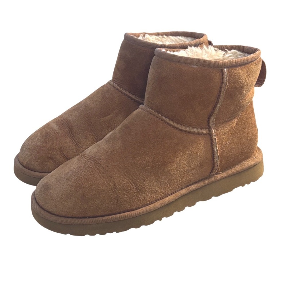 UGG Australia Classic Mini Boots Chestnut‎ Brown Suede Shearling 5854 Womens 8
